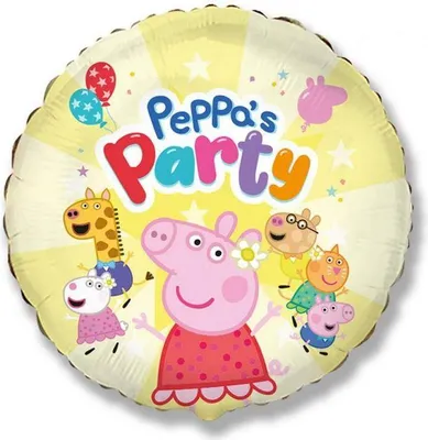 Zdjęcie produktu dla Balon Foliowy okrągły Świnka Peppa, Peppa's Party, 48 cm