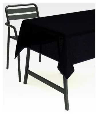 Produktbild von Runde Tischdecke 160 cm schwarz für Garten, Balkon und Terrasse, abwaschbar und wetterfest