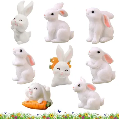 Zdjęcie produktu dla Zestaw 24 miniaturowych króliczków wielkanocnych do dekoracji