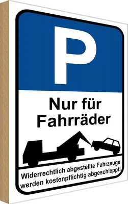 Produktbild von vianmo Holzschild 18x12 cm Parkplatz nur Fahrräder Parkplatzschild