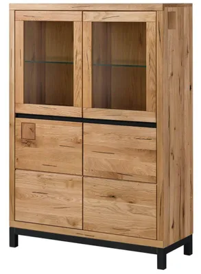 Produktbild von MASSIVMOEBEL24.DE Vitrine Wildeiche 103x40x148 natur geölt VILLANDERS #102