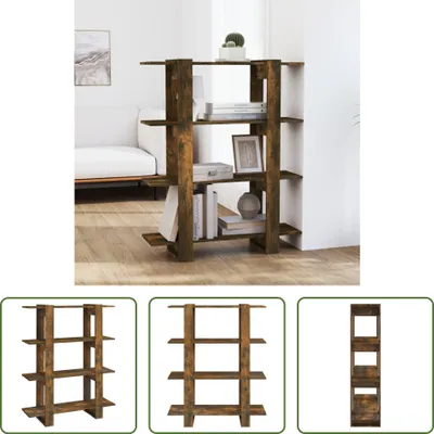 Produktbild von The Living Store Bücherregal/Raumteiler Räuchereiche 100x30x123,5 cm