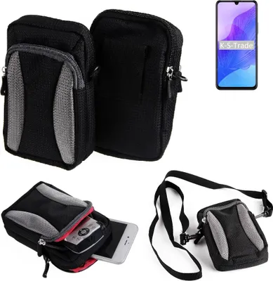 Produktbild von K-S-Trade Holster Schutz Hülle kompatibel mit Huawei Honor 30 Lite Handy Hülle Gürteltasche Umhängetasche mit Zusatzfach schwarz
