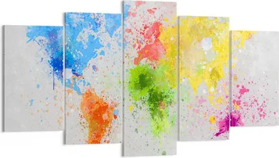 Produktbild von Bild auf Leinwand - Leinwandbild - Karte Welt modern - 160x85cm - Wand Bild - Wanddeko - Wandbilder - Leinwanddruck - Bilder - Kunstdruck - Wanddekoration - Leinwand bilder - Wandkunst - EA160x85-3559
