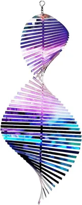 Produktbild von 3D-Windspiel aus Edelstahl zum Aufhängen, Regenbogen-Windmühle für den Innen- und Außenbereich, Baumdeko und Sonnenfänger