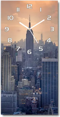 Produktbild von Wanduhr aus Glas – 30x60 cm - Glasbild - Glasuhr - Gehärtetes Glas -Manhattan New York