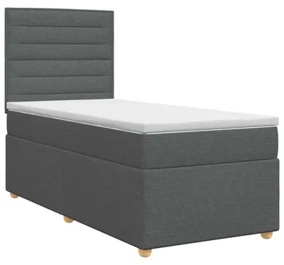 Produktbild von vidaXL Boxspringbett mit Matratze Dunkelgrau 100 x 200 cm Stoff