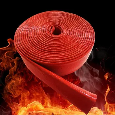 Productafbeelding van Kabel Beschermhoes - Hittebestendige Sleeve - Bescherming Kabels - Vlamvertragend Glasvezel - 25 MM - Rood