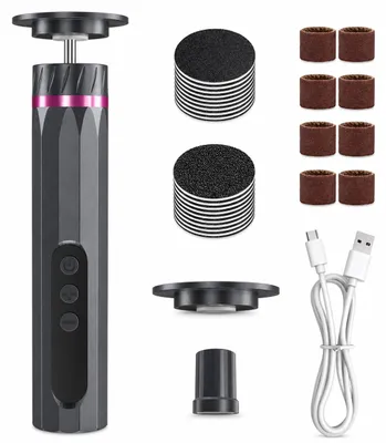Image de INF Ponceuse électrique pour pieds 9 vitesses acier aluminium 16.3cm pour salon et maison Gris