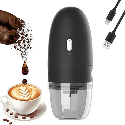 Produktbild von Elektrische Kaffeemühle Kegelmahlwerk, Einstellbarer Mahlgrad, USB-C Wiederaufladbar, Tragbare Kaffeemühle für Espresso French Press Cold Brew