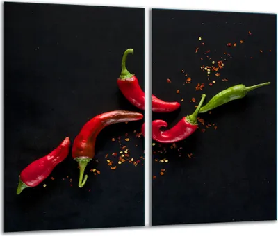 Obrázok produktu pre Kryt varnej dosky 2 kusy 30x52 keramický kryt varnej dosky sklo chili