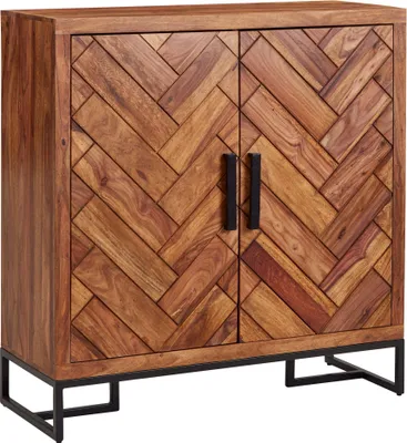 Immagine prodotto di Scarpiera in legno massiccio di sheesham 100x105x10 cm chiusa | Wohnling