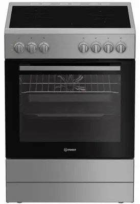 Obrázok produktu pre Indesit I6V5PMS, Voľne stojaci sporák, Nerezová oceľ, Otočné, Keramický, 4 zone(s), 4 zone(s)