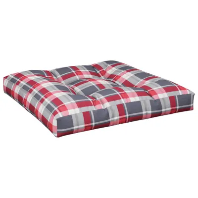 Obrázek produktu pro Poduška na palety červená károvaná 70 x 70 x 12 cm textil