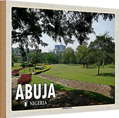 Produktbild von Holzschild Reise 30x20cm Abuja Nigeria Millenium Park