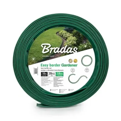 Produktbild von Rasenkante Set 10m x 3,8cm 20 Stk. Erdnagel EASY BORDER grün Bradas