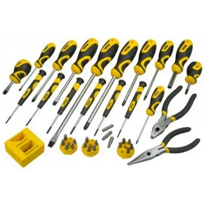 Produktbild von Schraubendreher-Set, 39-teilig (schwarz/gelb, mit Tasche)
