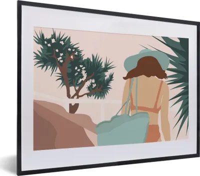Produktbild von MuchoWow® Gerahmtes Poster Sommer - Frau - Abstrakt 40x30 cm - Poster mit Schwarzem Bilderrahmen Wandposter Rahmen Foto Bilder - Bilderrahmen - Poster im Rahmen