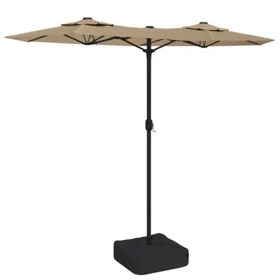 Immagine prodotto di vidaXL Ombrellone doppio Taupe 316x145 cm