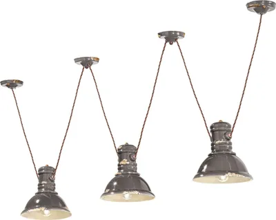 Produktbild von Hängelampe Keramik Taupe Shabby Antik E27 3-flammig Vintage Design Keramiklampe