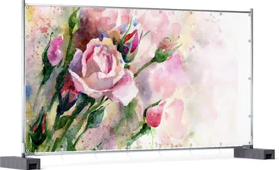 Produktbild von Wallario XXL Outdoor-Poster für Garten oder Balkon, Motiv Abstraktes Blumenbuket, in ca. 340 x 173 cm