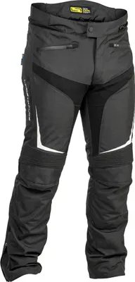 Image de Lindstrands Sandvik pantalon textile imperméable pour moto, noir/blanc, 54
