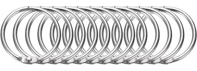Image de Lot de 14 anneaux pour rideau de douche, 3,3 cm, en acier inoxydable argenté