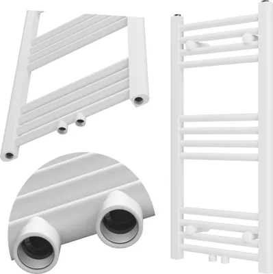 Obrázek produktu pro Granitan – koupelnový radiátor – sušák na ručníky – 80 × 40 cm – bílý – ohřívač ručníků – RAVEN