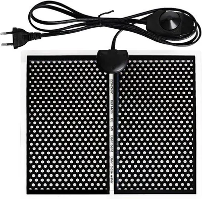 Obrázok produktu pre Vyhrievacia podložka pre plazy, 15 × 14 cm, vodotesná, s reguláciou teploty (0–35 °C), 5 W, 220–240 V.