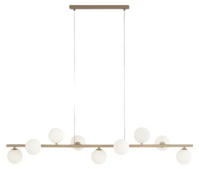 Zdjęcie produktu dla Lampa wisząca mleczne szklane kule ARDI beżowa 9xG9x8W szkło wym:100x119x28cm IP20 Kaja