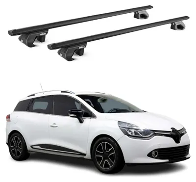 Image de Barres de toit transversales pour Renault Clio IV Break 2012-2019 Alu Noir ABE, Image générée par une IA