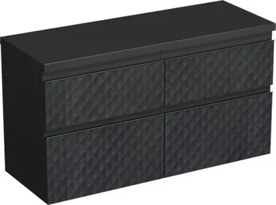 Obrázek produktu pro Koupelnová skříňka pod umyvadlo Jungborn TRENTA černá matná 116,7 x 64,6 x 44,5 cm