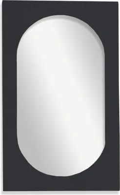 Obrázok produktu pre Oválne zrkadlo s hrubým rámom, 43 x 73 cm, MOKA, čierna
