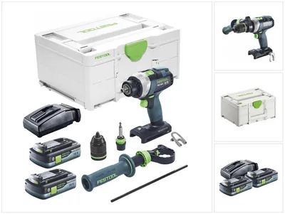 Image de Festool TDC 18/4 I-Basic Perceuse-visseuse sans fil 18 V 75 Nm Brushless + 2x batterie 4,0 Ah + chargeur + Systainer