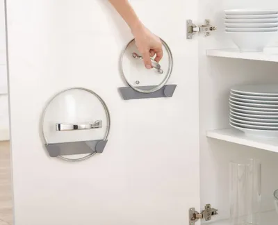 Image de 3 supports adhésif pour couvercles gris JOSEPH & JOSEPH