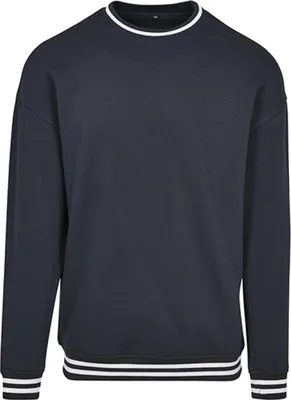 Image de Build Your Brand BY104 | Sweat Crew Collège Hommes, mélange de coton - Couleur : Bleu/Blanc - Taille : XL