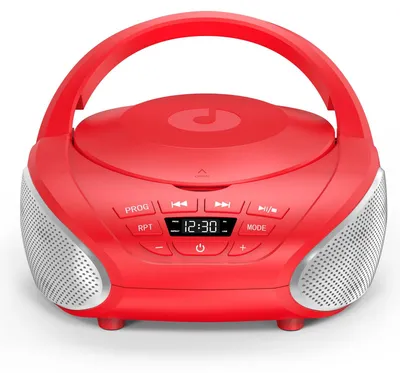 Obrázok produktu pre Prenosný CD prehrávač, prenosné rádio s reproduktormi, kompaktné rádio so stereo reproduktormi, FM rádio, AUX vstup