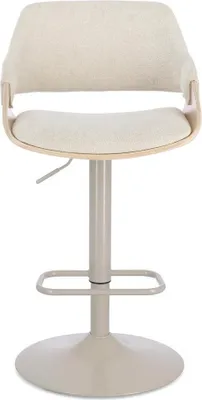 Barhocker Ronxanne 50.5 x 90.5 x 50.5 cm Stahl Sperrholz Polyester Beige Weiß_Natur24