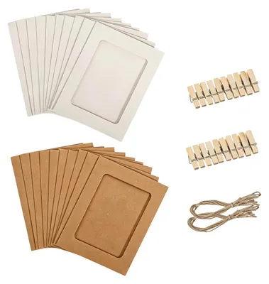 Fotoschleife 20er Set Papierrahmen 10x15 cm mit Klemmen