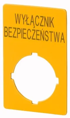 Image de M22-XZK1-PL99 Plaque de Repérage "interrupteur de sécurité" 50X33MM Jaune