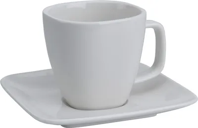 Immagine prodotto di Tazza e piattino collezione Siaki, porcellana, 6,5x6,5x5,5 cm, bianco