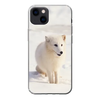 Produktbild von MuchoWow® Handyhülle Schutzhülle Hülle für iPhone 13 Fuchs - Schnee - Weiß Silikon Softcase Handy Hülle - Karteninhaber