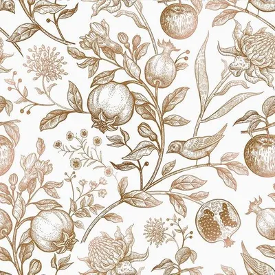 Productafbeelding van Unyqoos® Zelfklevende vintage bloementapijt, beige met bladmotief – 44,5 x 300 cm, waterbestendige wand- en meubeldecoratie voor woonkamer en slaapkamer