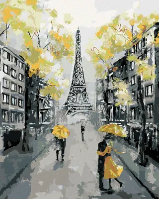 Produktbild von Diamondi - Diamond painting - PARIS IN GELB, 40X50 cm, ohne Keilrahmen