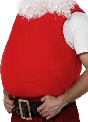 A person wearing a fake belly costume.