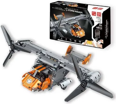 Produktbild von Mould King 15043 Ferngesteuert Fisch-Hawk-Transportflugzeug Klemmbausteine 588+pcs Spielzeug Bausatz-NEU