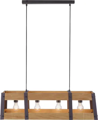 Produktbild von JUST LIGHT Pendellampe CRATE Holz-Natur Wohnbereich, z.B. Wohnzimmer, Esszimmer, Schlafzimmer