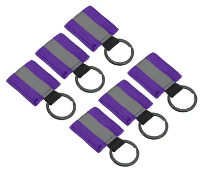 Produktbild von Reflektoren-Schlüsselanhänger-Set, 6 Stück – Lila Sicherheitsaccessoires für Rucksack und Fahrrad
