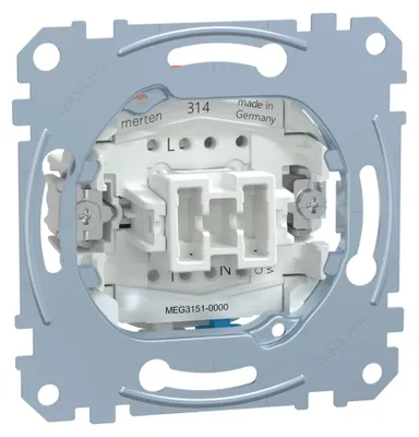 Zdjęcie produktu dla Merten MEG3151-0000, Przyciskany przełącznik, 1P, Metaliczny, IP20, 250 V, 10 A