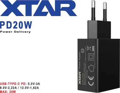 Produktbild von XTAR PD20W (Power Delivery) USB-C Netzteil mit Schnellladefunktion